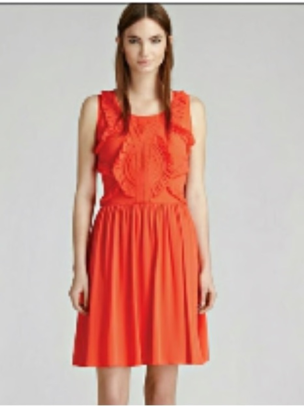 Anthropologie Reiss Dress 100% Silk Loulou Ruffle Dress Sleeveless
